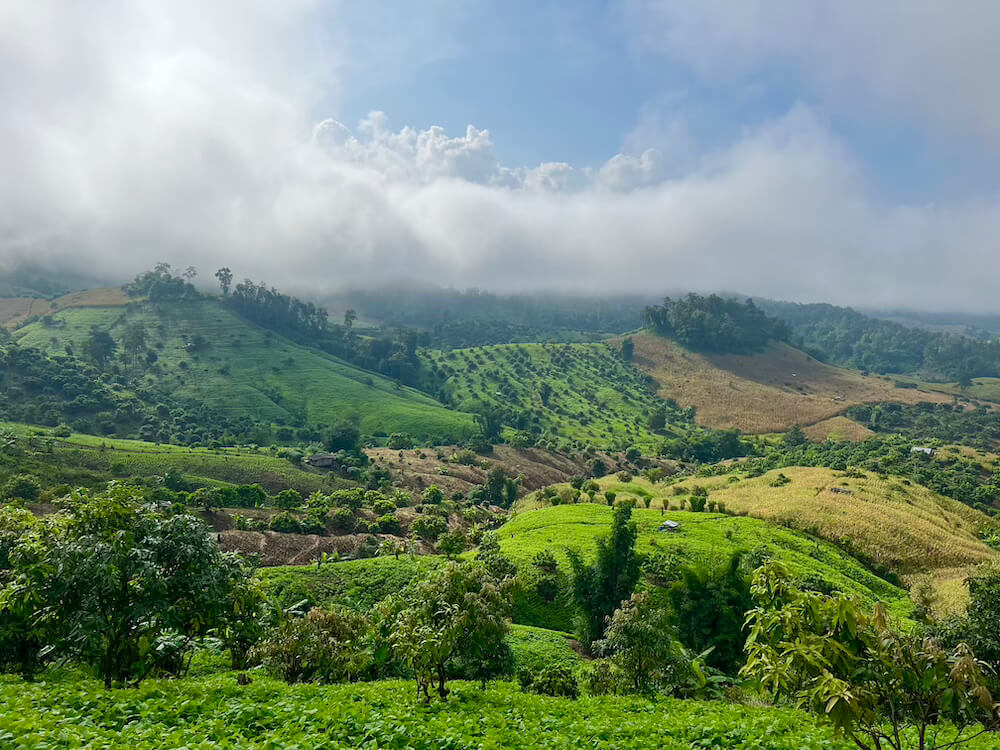 scenic countryside chiang dao thailand mountains